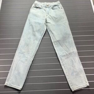 HIS Vintage Mens Light Acid Wash Straight Leg Jeans Made in USA W30‎ L34 Blue